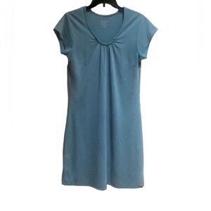 WOOLRICH Women’s Blue Tencel T-Shirt Dress Short Sleeve Size M